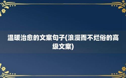 温暖治愈的文案句子(浪漫而不烂俗的高级文案)