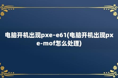 电脑开机出现pxe–e61(电脑开机出现pxe-mof怎么处理)