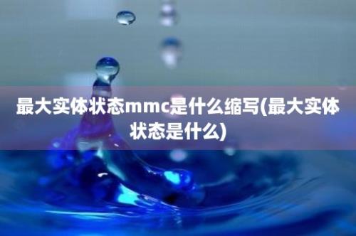 最大实体状态mmc是什么缩写(最大实体状态是什么)