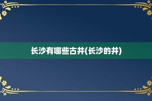 长沙有哪些古井(长沙的井)