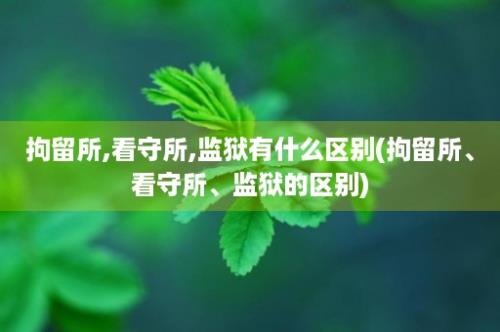 拘留所,看守所,监狱有什么区别(拘留所、看守所、监狱的区别)