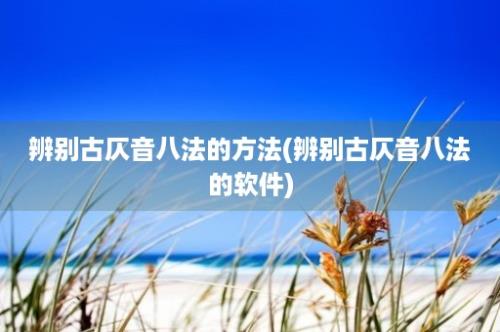 辨别古仄音八法的方法(辨别古仄音八法的软件)