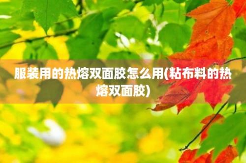 服装用的热熔双面胶怎么用(粘布料的热熔双面胶)