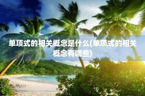 单项式的相关概念是什么(单项式的相关概念有哪些)