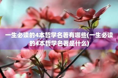 一生必读的4本哲学名著有哪些(一生必读的4本哲学名著是什么)