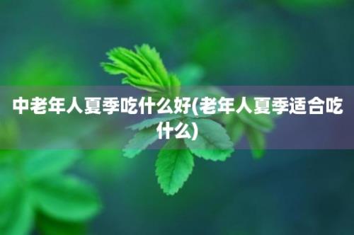 中老年人夏季吃什么好(老年人夏季适合吃什么)