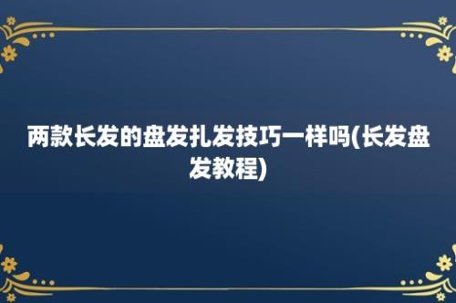 两款长发的盘发扎发技巧一样吗(长发盘发教程)