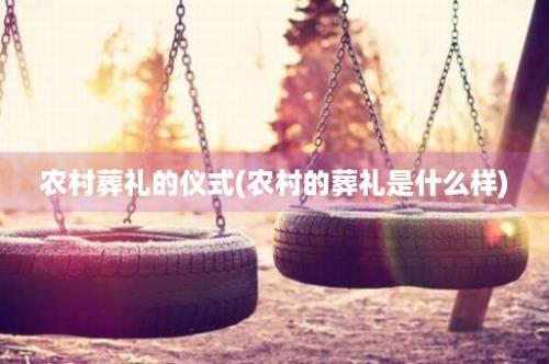 农村葬礼的仪式(农村的葬礼是什么样)