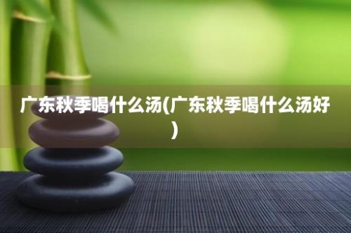 广东秋季喝什么汤(广东秋季喝什么汤好)