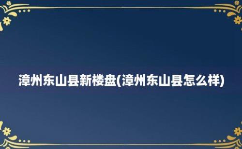 漳州东山县新楼盘(漳州东山县怎么样)