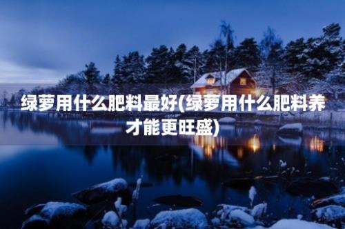 绿萝用什么肥料最好(绿萝用什么肥料养才能更旺盛)