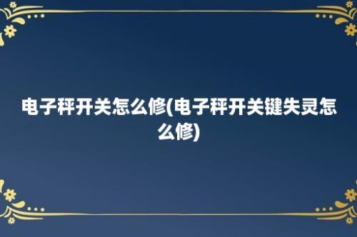 电子秤开关怎么修(电子秤开关键失灵怎么修)