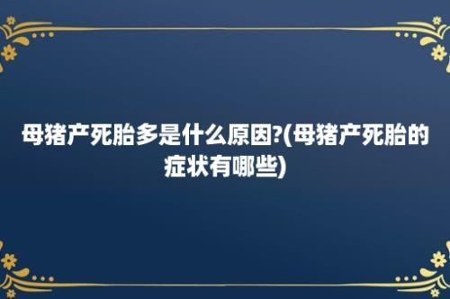 母猪产死胎多是什么原因?(母猪产死胎的症状有哪些)