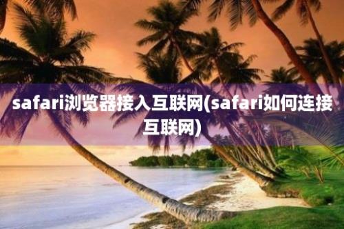 safari浏览器接入互联网(safari如何连接互联网)