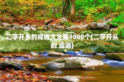 二字开头的成语大全集1000个(二字开头的 成语)