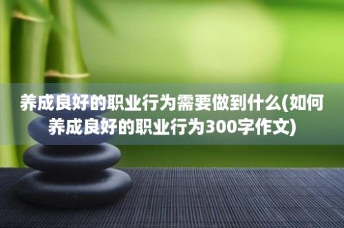 养成良好的职业行为需要做到什么(如何养成良好的职业行为300字作文)