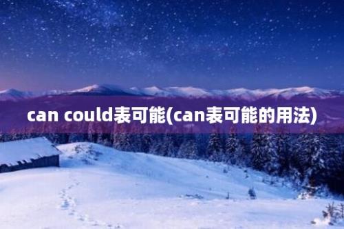 can could表可能(can表可能的用法)