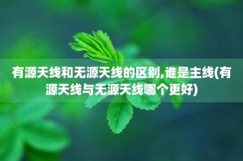 有源天线和无源天线的区别,谁是主线(有源天线与无源天线哪个更好)