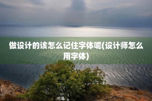 做设计的该怎么记住字体呢(设计师怎么用字体)