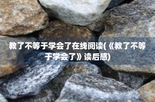 教了不等于学会了在线阅读(《教了不等于学会了》读后感)