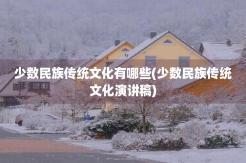 少数民族传统文化有哪些(少数民族传统文化演讲稿)