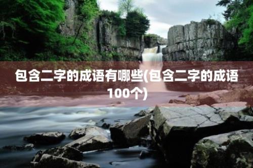 包含二字的成语有哪些(包含二字的成语100个)