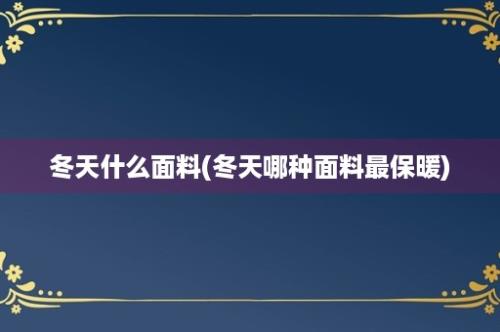 冬天什么面料(冬天哪种面料最保暖)