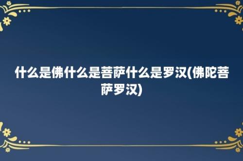 什么是佛什么是菩萨什么是罗汉(佛陀菩萨罗汉)