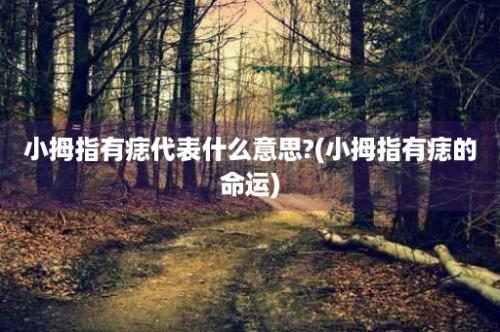 小拇指有痣代表什么意思?(小拇指有痣的命运)