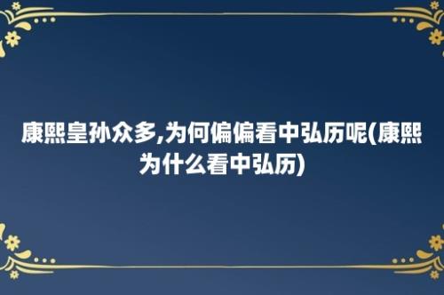 康熙皇孙众多,为何偏偏看中弘历呢(康熙为什么看中弘历)