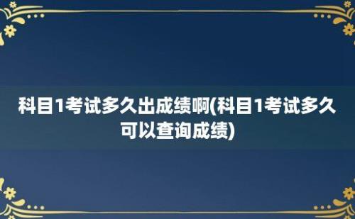 科目1考试多久出成绩啊(科目1考试多久可以查询成绩)