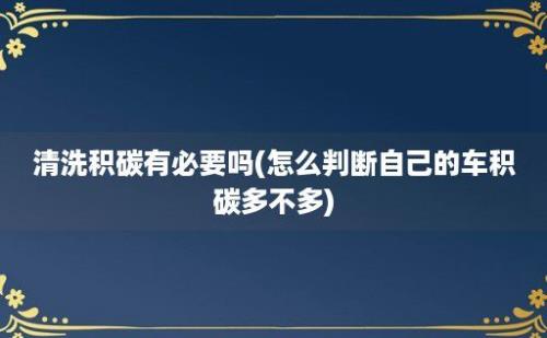 清洗积碳有必要吗(怎么判断自己的车积碳多不多)