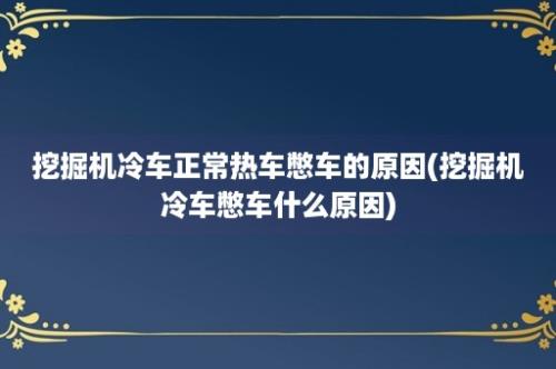 挖掘机冷车正常热车憋车的原因(挖掘机冷车憋车什么原因)