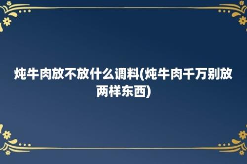 炖牛肉放不放什么调料(炖牛肉千万别放两样东西)