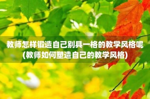 教师怎样锻造自己别具一格的教学风格呢(教师如何塑造自己的教学风格)