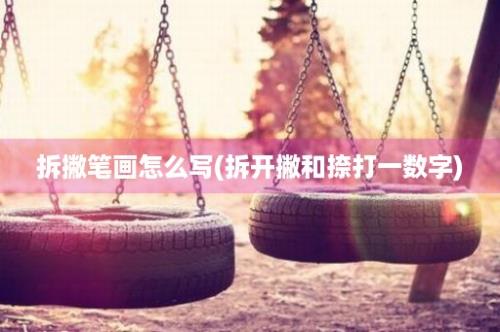 拆撇笔画怎么写(拆开撇和捺打一数字)