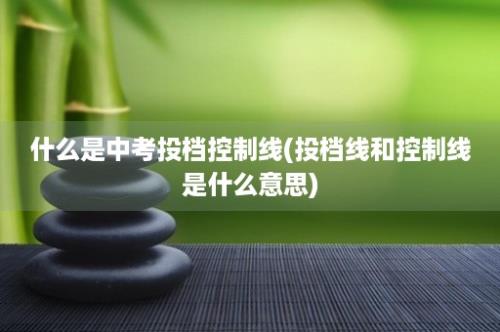 什么是中考投档控制线(投档线和控制线是什么意思)