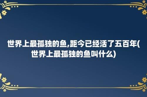 世界上最孤独的鱼,距今已经活了五百年(世界上最孤独的鱼叫什么)