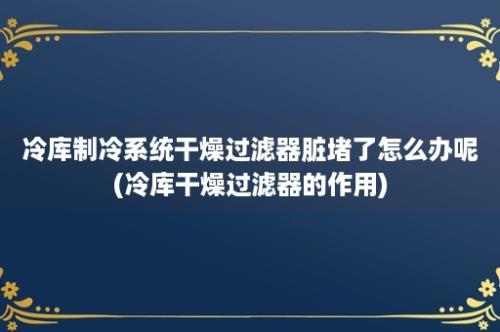 冷库制冷系统干燥过滤器脏堵了怎么办呢(冷库干燥过滤器的作用)