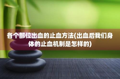 各个部位出血的止血方法(出血后我们身体的止血机制是怎样的)