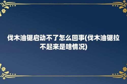 伐木油锯启动不了怎么回事(伐木油锯拉不起来是啥情况)