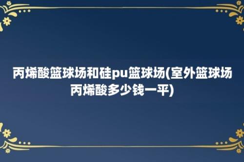 丙烯酸篮球场和硅pu篮球场(室外篮球场丙烯酸多少钱一平)