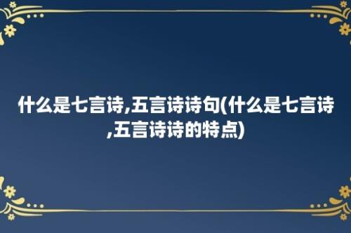 什么是七言诗,五言诗诗句(什么是七言诗,五言诗诗的特点)