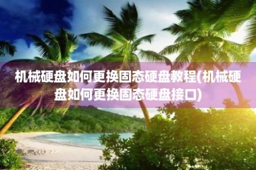 机械硬盘如何更换固态硬盘教程(机械硬盘如何更换固态硬盘接口)