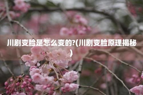 川剧变脸是怎么变的?(川剧变脸原理揭秘)