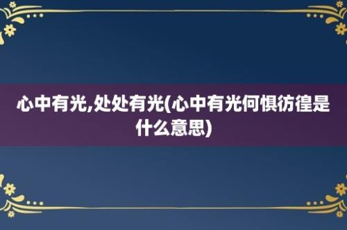 心中有光,处处有光(心中有光何惧彷徨是什么意思)