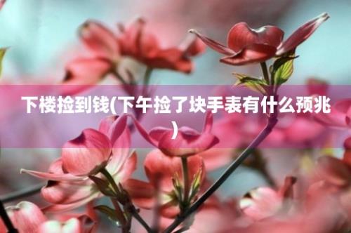 下楼捡到钱(下午捡了块手表有什么预兆)