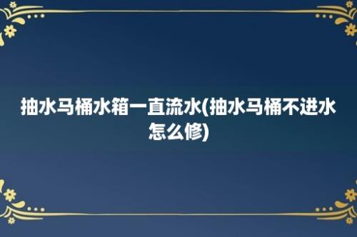 抽水马桶水箱一直流水(抽水马桶不进水怎么修)