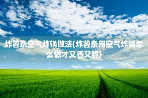 炸薯条空气炸锅做法(炸薯条用空气炸锅怎么做才又香又脆)