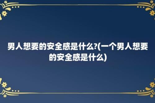 男人想要的安全感是什么?(一个男人想要的安全感是什么)